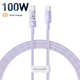 Кабель Type-C на Type-C Baseus Gem Fast Charging Data Cable 2m, 100W, 5A, 480 Mbps). Purple - зображення 1