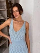 Платье длинное летнее женское ARTKNIT Ажур S-M Голубое (4823093473294) - изображение 6