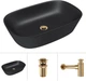 Раковина Helmken 39360001 60 см черная + сифон + донный клапан Click-Clack золотистый - изображение 2