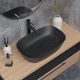 Раковина Helmken 39360001 60 см черная + сифон + донный клапан Click-Clack золотистый - изображение 10