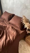 Постельное бельё с резинкой однотонное Шоколад двуспальное 180х215 см, бязь, наволочки 50х70, хлопок - изображение 4