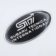Эмблема алюминиевая SUBARU STI (Subaru tecnica international) (чёрный) 8,5*4,2 см - изображение 1