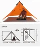Сверхлегкая одноместная палатка с острой верхушкой Naturehike NH17T030-L оранжевая - изображение 5