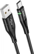 Кабель Hoco U93 USB to Type-C 3A, nylon, aluminum connectors, light indicator 1.2 м Black (6931474732170) - изображение 1