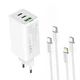 Мережевий зарядний пристрій ColorWay GaN Mini 65 W PD Port PPS USB (USB-2C1A) White (CW-CHS058PDCL-WT) + кабель Store - зображення 4
