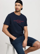 Футболка бавовняна довга чоловіча Cross Jeans 16076-001 M Темно-синя (8697319728880) - зображення 4
