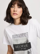 T-shirt damski bawełniany z nadrukiem Cross Jeans 56157-008 M Biały (8697319731477) - obraz 5