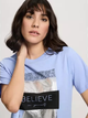 T-shirt damski bawełniany z nadrukiem Cross Jeans 56157-496 XS Lawendowy (8697319731507) - obraz 5