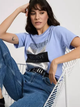 Футболка бавовняна жіноча Cross Jeans 56157-496 L Лавандова (8697319731538) - зображення 4