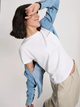 T-shirt damski bawełniany Cross Jeans 56158-008 XL Biały (8697319731590) - obraz 4