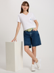 T-shirt damski bawełniany w serek Cross Jeans 56166-008 S Biały (8697319731910) - obraz 3