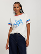 T-shirt damski bawełniany Cross Jeans 56167-028 L Ecru (8697319731989) - obraz 1