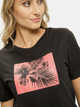 T-shirt damski bawełniany z nadrukiem Cross Jeans 56181-020 S Czarny (8697319746853) - obraz 4