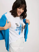 T-shirt damski bawełniany z nadrukiem Cross Jeans 56185-008 XS Biały (8697319732559) - obraz 4