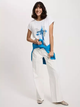 T-shirt damski bawełniany z nadrukiem Cross Jeans 56185-008 L Biały (8697319732580) - obraz 3
