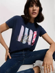 Футболка бавовняна жіноча Cross Jeans 56187-001 S Темно-синя (8697319746907) - зображення 4
