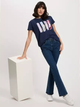 Футболка бавовняна жіноча Cross Jeans 56187-001 M Темно-синя (8697319746914) - зображення 3