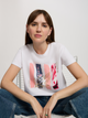 T-shirt damski bawełniany z nadrukiem Cross Jeans 56187-008 M Biały (8697319732672) - obraz 5