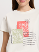 T-shirt damski bawełniany z nadrukiem Cross Jeans 56188-028 L Ecru (8697319732733) - obraz 4