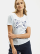 T-shirt damski bawełniany z nadrukiem Cross Jeans 56210-071 S Błękitny (8697319733211) - obraz 1