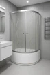 Душевая кабина с глубоким поддоном KO&PO 7125-11 90х90x195см матовое стекло с принтом раздвижные двери (С14943) - изображение 2