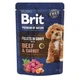 Корм влажный Brit Premium Fillets in Gravy Beef&Carrot для собак малых пород филе в соусе говядина и морковь 85 г - изображение 1