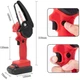 Міні пила Mini Electric Chain Saw у валізі для обрізання дерев та розпилу дров 24V Червона для дому, дачі, саду, ремонту, будівництва, демонтажу - зображення 2