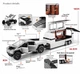 Масштабна модель автомобіля Tesla Cybertruck Pickup 1:24 із трейлером та квадроциклом. Металева машинка. - зображення 6