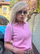 Футболка-поло женская розовая М - изображение 5