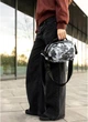 Спортивная сумка женская через плечо бананка средняя Sambag Черно-белый 38467 - изображение 4