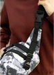 Спортивная сумка женская через плечо бананка средняя Sambag Черно-белый 38467 - изображение 5