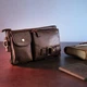 Чоловіча шкіряна сумка бананка на пояс з натуральної шкіри Vintage горизонтальна дорожня коричнева 59092 - зображення 8