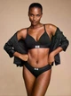 Комплект білизни Victoria's Secret Cotton Lightly Lined Wireless Bra Shine Patch Set Black 32B-M - зображення 1