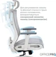Кресло компьютерное офисное эргономичное Officepro Balance OC620-W-LG-LG White/Light Gray - изображение 9