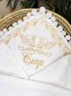 Крестильный набор для мальчика Family Tradition велюровая махра муслин с вышивкой белый Матерь Божия спаси и сохрани - изображение 3