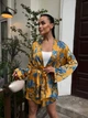 Жіночий шовковий костюм шорти з кімоно Uaclothes 42-44 Жовтий (like33480-136951349) - изображение 2