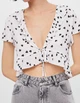 Топ Bershka білий в візерунки ZWWAT047 XS - изображение 3