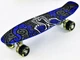 Скейт Пенни борд Best Board со светящимися PU колёсами Black-Blue (74547) - изображение 1