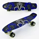 Скейт Пенни борд Best Board со светящимися PU колёсами Black-Blue (74547) - изображение 2