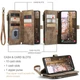 Чехол-кошелек CaseMe Retro Leather с манитом и ремешком для Samsung S21 FE Коричневый - изображение 4