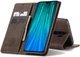 Чехол-книжка CaseMe из нубука для Xiaomi Redmi Note 8 Pro Тёмно-коричневый - изображение 6