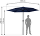 Parasol ogrodowy Plonos PL-884 300 cm Granatowy (488401) - obraz 6