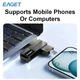 Флешка Eaget 512гб 2в1 Type-C/USB 3.2 для Macbook/Android/ПК grey - изображение 3