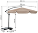 Parasol ogrodowy Plonos PL-881 Beżowy (488103) - obraz 7
