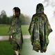 Дождевик пончо на заклепках для взрослых Raincoat, водонепроницаемый плащ-накидка с капюшоном от дождя и ветра, универсальный размер, для рыбалки, туризма, походов, охоты, велопрогулок, DPUN-1-Camouflage - изображение 1