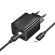 СЗУ Hoco N55 Fundador PD20W+QC3.0 (2USB-A/2C) + кабель Type-C to Lightning Black - изображение 2