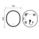 Дзеркало для ванної кімнати MIXXUS Premium ELLIPSE MV05 REVERSE LED Touch/Anti-fog/димер 3-6,5kK 80x70 см (MP6643) - зображення 2