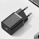 Мережевий зарядний пристрій Baseus Super Si PD20W/3A Type-C із швидкою зарядкою для Apple/Xiaomi Black - зображення 4