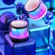 Миниатюрная портативная Bluetooth колонка с влагозащитой, эффектной синей и фиолетовой подсветкой - изображение 3