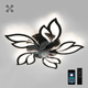 Люстра с вентилятором FAN ASTRA 85W+18W 5F APP черная Esllse управляемая светодиодная Ø680x120мм LED BLACK - изображение 1